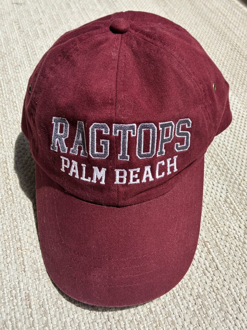 Ragtops Palm Beach Maroon Cotton Cap with Embroidered Label
